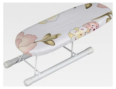 Produktbild von Mini-Bügelbrett für den Tisch mit klappbaren Beinen und Baumwollbezug für Ärmel, Kragen und Manschetten