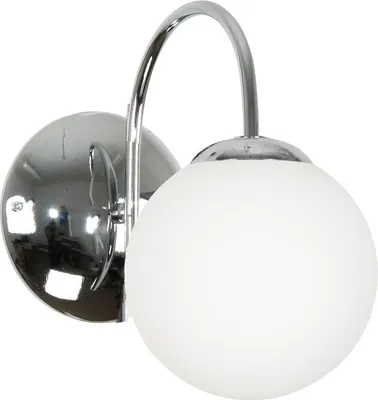 Obrázek produktu pro Designové nástěnné svítidlo, bílá/chrom, sklo, patice E14
