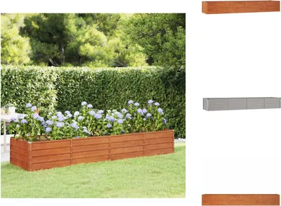 Produktbild von vidaXL Hochbeet Rostig 320x80x45 cm Cortenstahl - Blumentöpfe & Pflanzgefäße