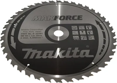 Obrázek produktu pro Pilový kotouč B-32281 MAKFORCE D.355mm otvor 30mm 40 zubů řez š. 3mm