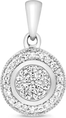 Produktbild von Atemberaubender 9 Karat (375) Weißgold Damen - Diamant Anhänger Brillant-Schliff 0.25 Karat H - I1 - 15mm*9mm; TRS158609KW