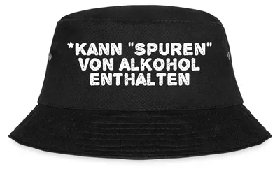 Produktbild von Spreadshirt Kann Spuren Von Alkohol Enthalten Lustiger Spruch Fischerhut, L/XL (Caps), Schwarz