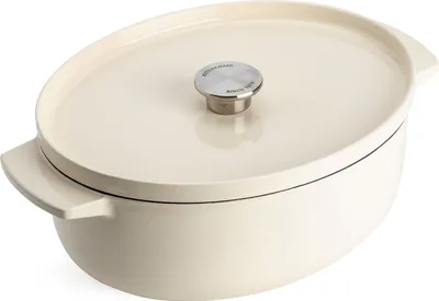 Produktbild von KitchenAid CC006062-001 Bräter mit Deckel - Oval 30cm Creme, Farbe:Creme