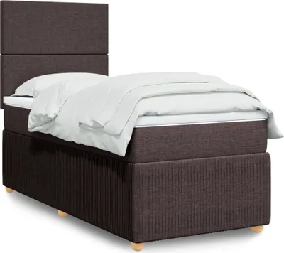 Produktbild von Möbel Boxspringbett mit Matratze Dunkelbraun 100x200 cm Stoff - Klassische Betten 3294263