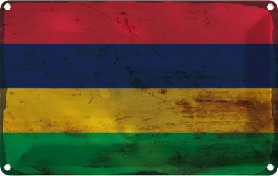 Produktbild von vianmo Blechschild 20x30 cm Mauritius Rost Flagge Fahne Wappen