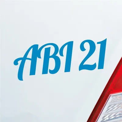 Produktbild von Auto Aufkleber ABI 21 Abitur 2021 19x7 cm Hellblau Sticker Heckscheibenaufkleber