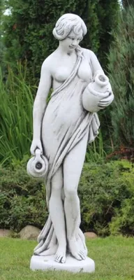 Immagine prodotto di Casa Padrino Scultura in stile liberty donna con brocche grigio h. 140 cm - Elegante figura in pietra di gargoyle - Accessori per la decorazione del giardino in stile barocco e liberty