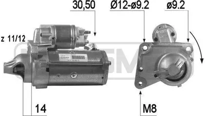 Produktbild von ERA 220429A Starter Anlasser 1,5kW 12V