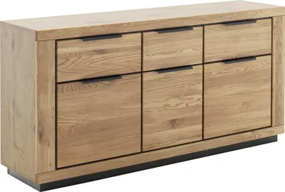 Produktbild von Sideboard >GRENO< in natur geölt, Wildeiche teilmassiv - 163x80x40cm (BxHxT)