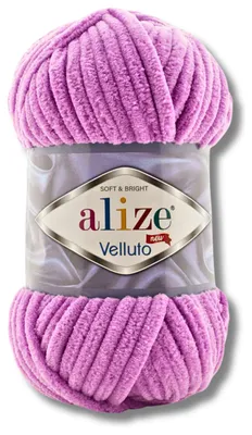 Productafbeelding van Alize 1x 100g Velluto, dikke wol, effen kleur, chenille, geschikt voor haken en breien (Orchid | 378)