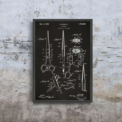 Produktbild von Poster - Canvas - Leinwand - 42 cm x 59,4 cm - Schere Patent Mirtello