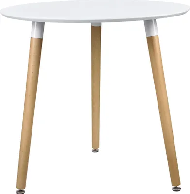 Obrázek produktu pro [cs.casa] Jídelní stůl kulatý bílý [v:75cmxØ80cm] Dřevěný stůl Retro kuchyňský stůl
