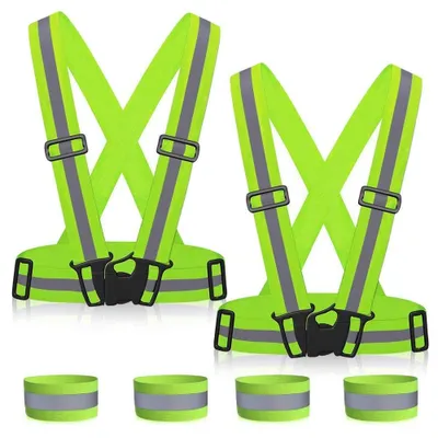Imagen del producto de Chaleco y brazaletes reflectantes para correr y andar en bicicleta