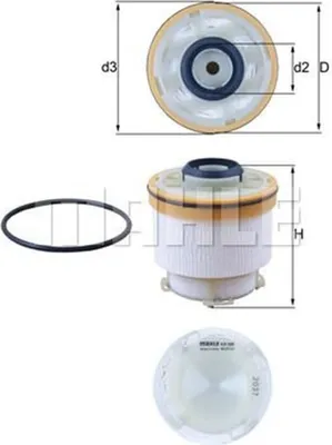 Produktbild von Kraftstofffilter MAHLE KX 586D für MITSUBISHI L 200 / Triton Pickup (KJ, KK, KL) Filtereinsatz