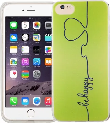 Produktbild von Handy Hülle für Apple iPhone 7 Cover Case Schutz Tasche Motiv Slim Silikon TPU Be Happy Grün