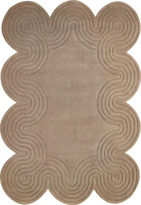 Zdjęcie produktu dla BELIANI Dywan beżowoszary wełna nieregularny kształt 160 x 230 cm do salonu sypialni