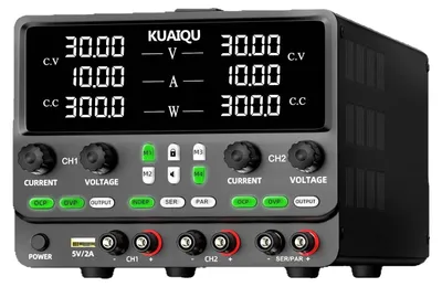 Obrázek produktu pro Napájecí zdroj, výstupní napětí 30 V, výstupní proud 10 A, výkon 300 W, duální kanál, funkce paměti