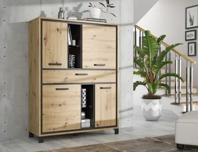 Produktbild von Highboard >Trondheim < in Klarglas - 120,4x161x41,5cm (BxHxT)
