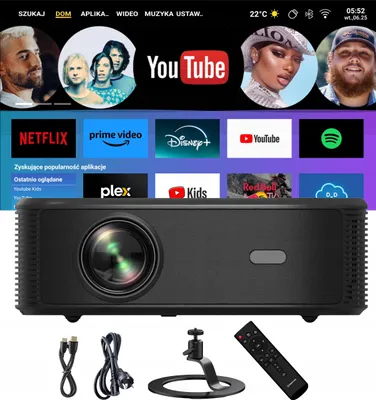 Produktbild von Projektor Android 9 Full Hd Led 2Gb/64Gb Usb Hdmi Bt Smart Tv Mit Stand