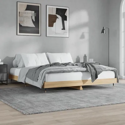 Produktbild von "2026 Promotion" Bettgestell moderne - ohne Matratze - Sonoma-Eiche 200x200 cm - Holzwerkstoff - Polsterbett CC29722