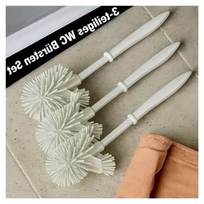 Produktbild von 3er Set WC-Bürste mit Silikon Bürstenkopf, Ersatz-Toilettenbürste, Klobürste für das Badezimmer, weiß