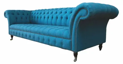 Produktbild von Chesterfield Polster Sofas Design Textil Sofa 4 Sitzer Sofa Luxus Design Blaue