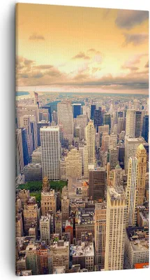 Produktbild von Bild auf Leinwand - Leinwandbild - Stadt Wolkenkratzer Amerika Innenstadt - 55x100cm - Wand Bild - Wanddeko - Leinwanddruck - Bilder - Kunstdruck - Leinwand bilder - Wandkunst - PA55x100-2638