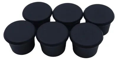 6er Set Silikon Flaschenstopfen, luftdicht, schwarz, 2,5 cm Ø