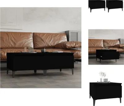 Image de vidaXL Tables d'appoint 2 pcs. noir 50x46x35 cm Bois composite - Tables d'appoint
