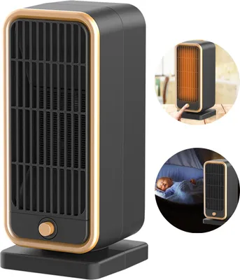 Produktbild von 500W Keramik-Heizlüfter mit PTC-Technologie, sofortige Wärme, Sicherheitsabschaltung, Tischheizung für Wohnzimmer und Büro