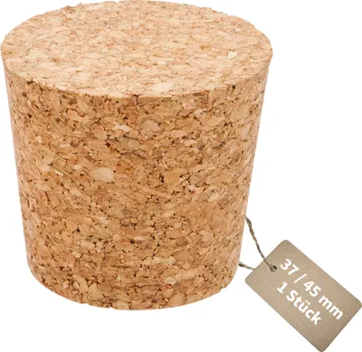 Produktbild von MIKONI Naturkork | 37/45 mm | 1 Stück | Fasskorken Flaschenkorken Korken Gummistopfen Stopfen Spitzkorken Naturkorken Flaschenkorken Spitzkorken
