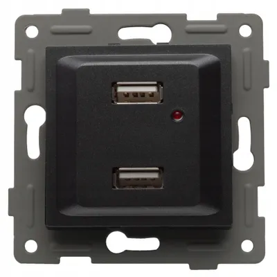 Produktbild von MIUUN USB-Ladegerät Doppelsteckdose Schwarz für Rahmen