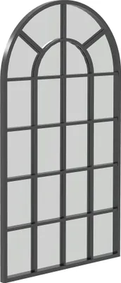 Produktbild von Dekospiegel großer Spiegel, Fensteroptik, Bogenförmig, inkl. Aufhängung. Schwarz + Spiegelglas