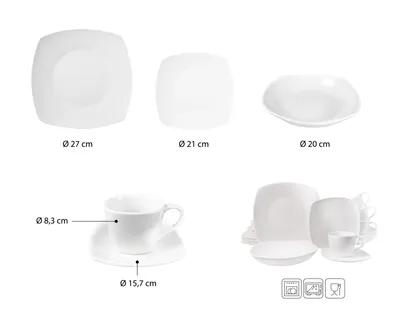 Produktbild von Echtwerk Kombiservice Classic Modern-Design, Menge / Farbe:Weiß / 20-teilig