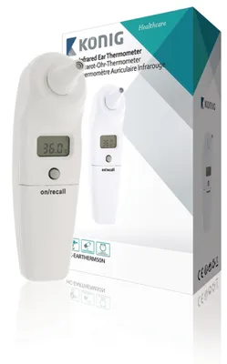 Zdjęcie produktu dla König HC-EARTHERM50N, Kontaktowy, Biały, Ucho, 0,2 °C, 1 s, LCD