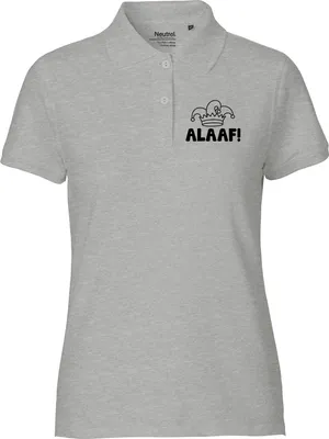 Produktbild von Huuraa Damen Polo Shirt Alaaf Narrenkappe XL Sport Grey Bio Baumwolle Fairtrade Poloshirt Geschenkidee