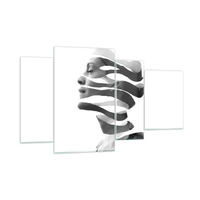 Produktbild von Bilder auf glas - 4 Teile - Frau Surrealismus Monochrom - 120x70cm - Glasbilder - Wandbilder - Bilder - Wanddekoration aus Glas - Glas Bilder - Wandbild auf Glas - GDL120x70-4430