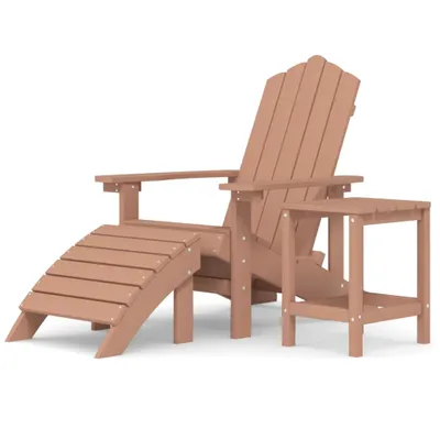 Produktbild von Adirondack-Gartenstuhl mit Hocker & Tisch HDPE Braun