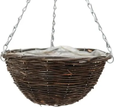 Produktbild von DIXIE STORE Blumentopf Hängend Ratan Blumenampel Hängetopf - 30 x 30 x 16 cm