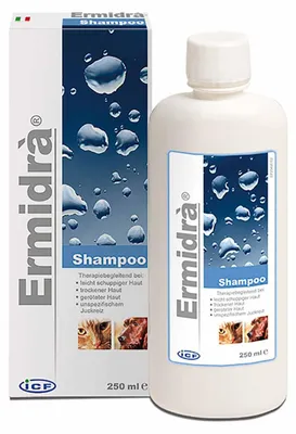 Produktbild von ICF Ermidra Shampoo 250 ml | Shampoo für Hunde & Katzen | bei allergischen Hautreaktionen