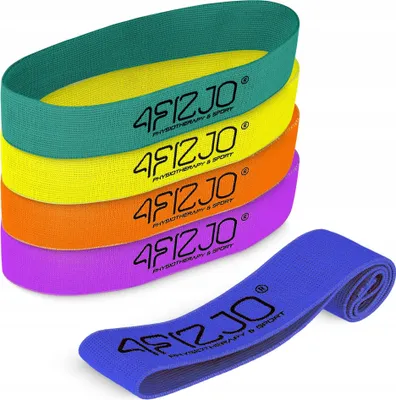 Produktbild von 4FIZJO Material Fitnessbänder Set, 5-teilig, 34x5x0,2 cm, verschiedene Widerstände