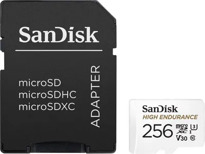 Obrázok produktu pre SanDisk High Endurance, 256 GB, MicroSDXC, Trieda 10, UHS-I, 100 MB/s, 40 MB/s