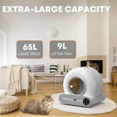 Image de Litière autonettoyante pour chats - Litière - Litière automatique - 65 litres - Nettoyage automatique