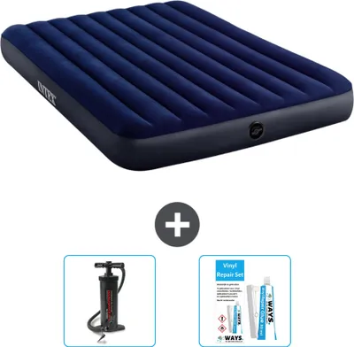 Obrázek produktu pro Nafukovací postel Intex - pro 2 osoby - 152 x 203 x 25 cm - modrá - včetně čerpadla a opravné sady