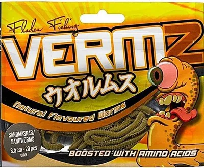 Produktbild von Fladen Vermz sandworm 9,5 cm 15 pcs natural olive