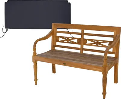 Produktbild von Gartenbank Aoste Teak Massivholz 120 cm Schwarz