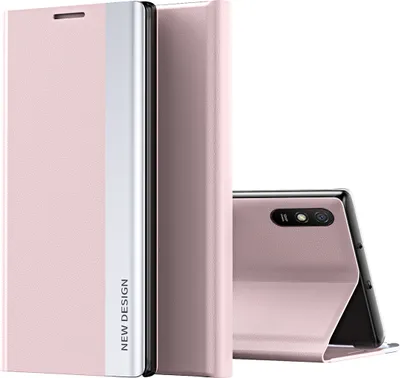 Produktbild von Redmi 9A Hülle, LaimTop Leder PolyurethanMagnetisch Klapp Stand Schutzhülle für Xiaomi Redmi 9A Rosa