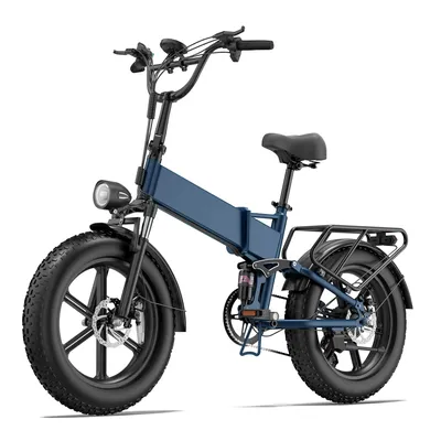 Obrázok produktu pre Elektrické fatbike Qekud – 48 V, 13 Ah batéria, 250 W motor, rýchlosť 25 km/h, pneumatiky 20" x 4,0", 7-rýchlostná prevodovka Shimano – modrá