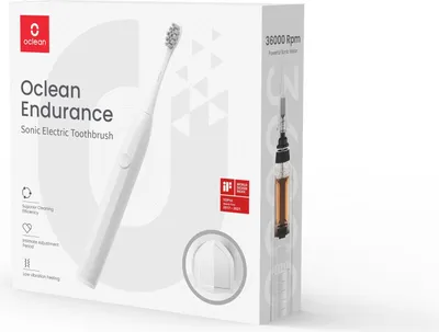 The image shows the retail packaging of an Oclean Endurance electric toothbrush.