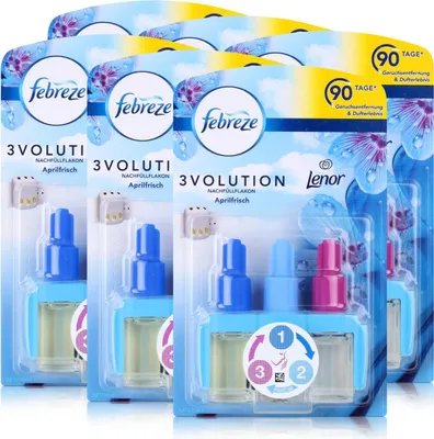 Produktbild von Febreze 3Volution Duftstecker Nachfüllflakon Lenor Aprilfrisch 20ml (6er Pack)